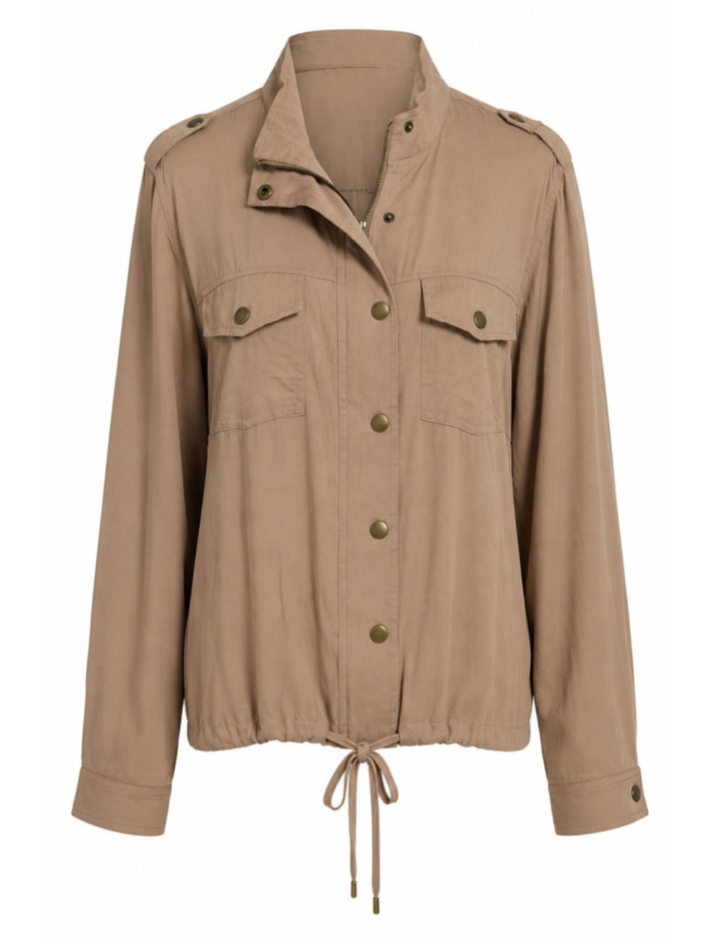 Hayden Los Angeles Utility Jacket Blush Tan Brown Lightweight Tie Waist NWT Sz L